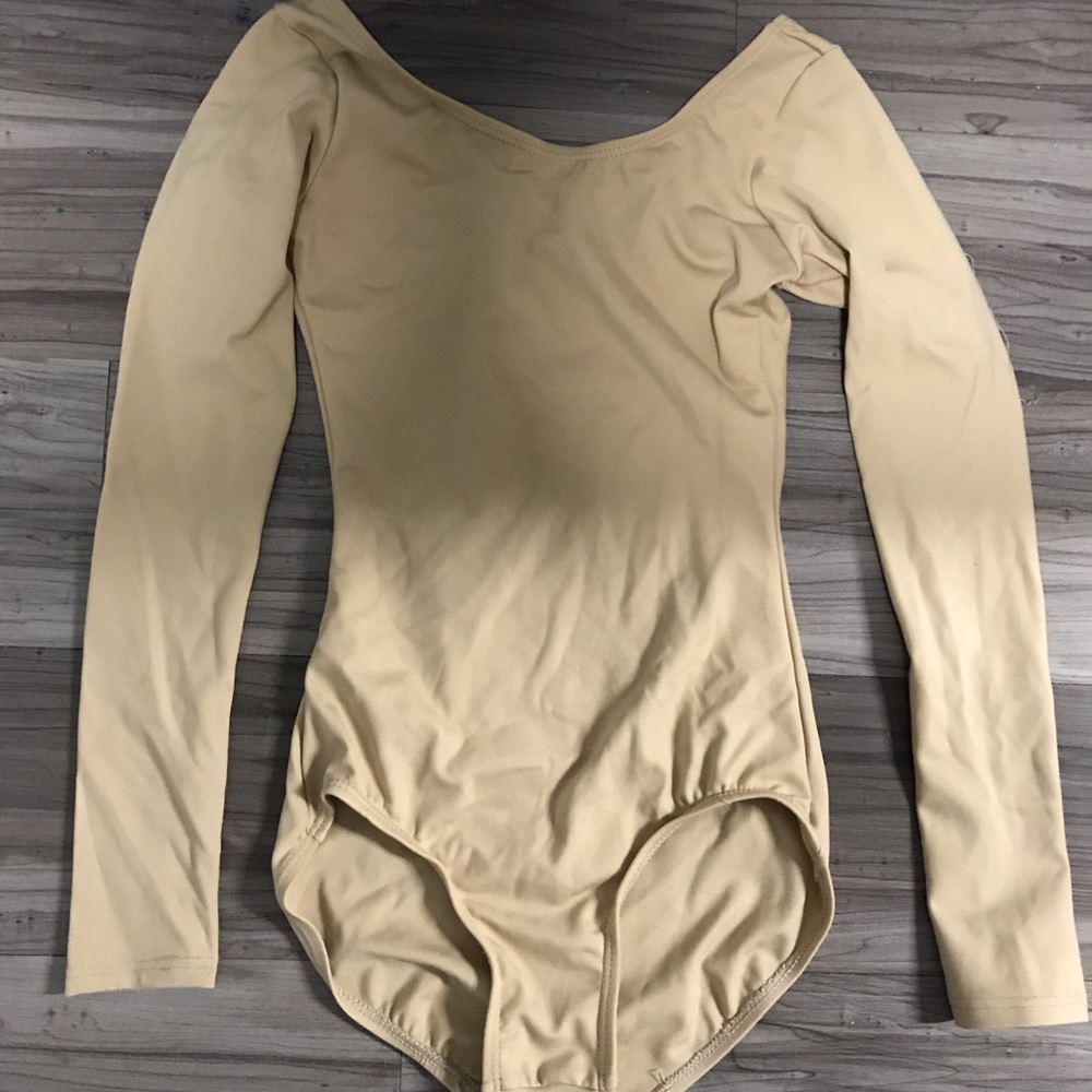 Tan long sleeve shell/leotard